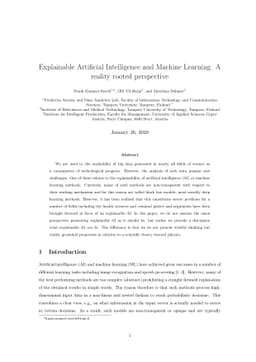 Explainable Artificial Intelligence and Machine Learning: A reality
  rooted perspective