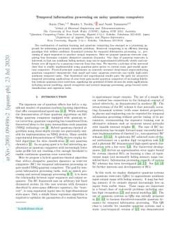Temporal Information Processing on Noisy Quantum Computers