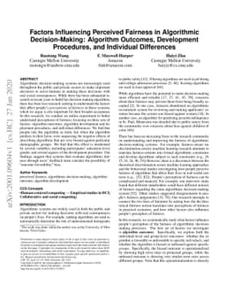 Factors Influencing Perceived Fairness in Algorithmic Decision-Making:
  Algorithm Outcomes, Development Procedures, and Individual Differences