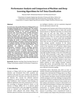 Performance Analysis and Comparison of Machine and Deep Learning
  Algorithms for IoT Data Classification