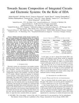 Towards Secure Composition of Integrated Circuits and Electronic
  Systems: On the Role of EDA