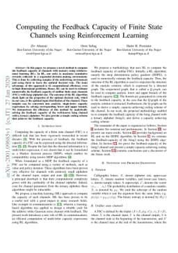 Computing the Feedback Capacity of Finite State Channels using
  Reinforcement Learning
