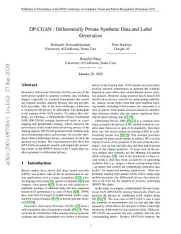 DP-CGAN: Differentially Private Synthetic Data and Label Generation