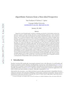 Algorithmic Fairness from a Non-ideal Perspective