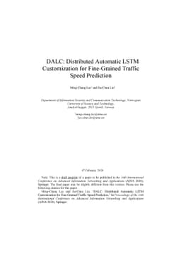 DALC: Distributed Automatic LSTM Customization for Fine-Grained Traffic
  Speed Prediction