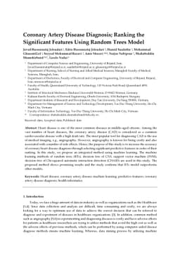 Coronary Artery Disease Diagnosis; Ranking the Significant Features
  Using Random Trees Model