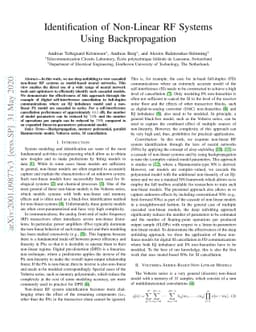 Identification of Non-Linear RF Systems Using Backpropagation
