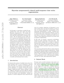 Bayesian nonparametric shared multi-sequence time series segmentation