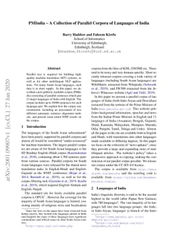 PMIndia -- A Collection of Parallel Corpora of Languages of India