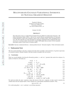 Multivariate Gaussian Variational Inference by Natural Gradient Descent