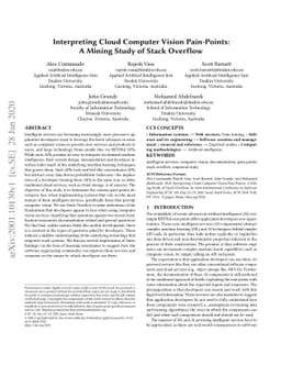 Interpreting Cloud Computer Vision Pain-Points: A Mining Study of Stack
  Overflow