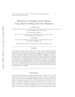 Extraction of Templates from Phrases Using Sequence Binary Decision
  Diagrams
