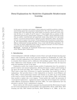 Distal Explanations for Model-free Explainable Reinforcement Learning