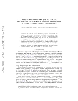 Rate of Estimation for the Stationary Distribution of Stochastic Damping
  Hamiltonian Systems with Continuous Observations