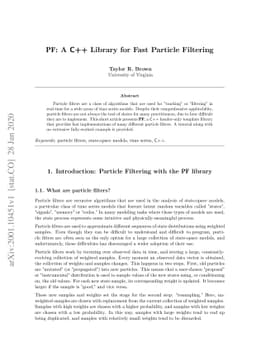 PF: A C++ Library for Fast Particle Filtering