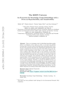 The KEEN Universe: An Ecosystem for Knowledge Graph Embeddings with a
  Focus on Reproducibility and Transferability