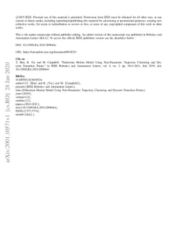Pedestrian Motion Model Using Non-Parametric Trajectory Clustering and
  Discrete Transition Points