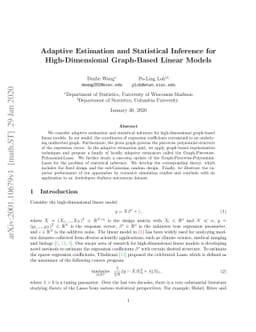 Adaptive Estimation and Statistical Inference for High-Dimensional
  Graph-Based Linear Models
