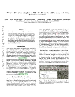 PulseSatellite: A tool using human-AI feedback loops for satellite image
  analysis in humanitarian contexts