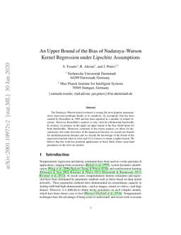 An Upper Bound of the Bias of Nadaraya-Watson Kernel Regression under
  Lipschitz Assumptions
