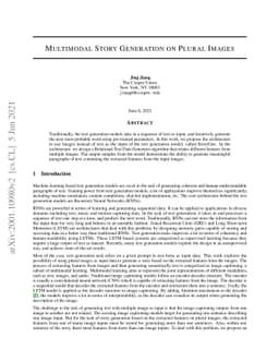 Multimodal Story Generation on Plural Images