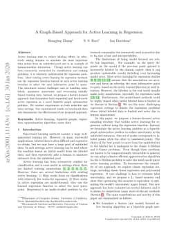 A Graph-Based Approach for Active Learning in Regression