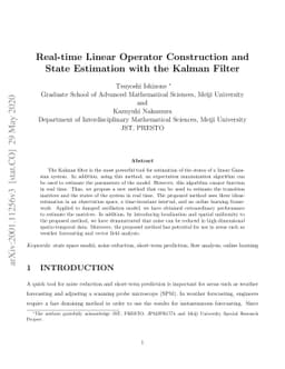 Real-time Linear Operator Construction and State Estimation with the
  Kalman Filter