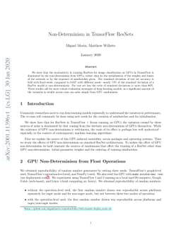 Non-Determinism in TensorFlow ResNets
