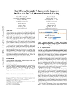 Don't Parse, Generate! A Sequence to Sequence Architecture for
  Task-Oriented Semantic Parsing