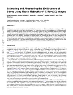 Estimating and abstracting the 3D structure of bones using neural
  networks on X-ray (2D) images