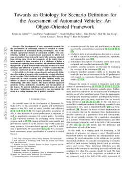 Towards an Ontology for Scenario Definition for the Assessment of
  Automated Vehicles: An Object-Oriented Framework