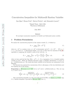 Concentration Inequalities for Multinoulli Random Variables