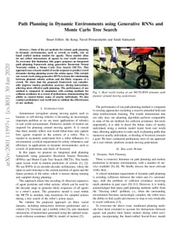 Path Planning in Dynamic Environments using Generative RNNs and Monte
  Carlo Tree Search