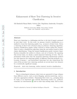 Enhancement of Short Text Clustering by Iterative Classification