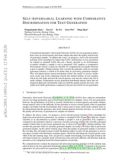 Self-Adversarial Learning with Comparative Discrimination for Text
  Generation