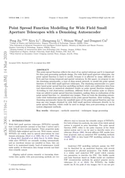 Point Spread Function Modelling for Wide Field Small Aperture Telescopes
  with a Denoising Autoencoder