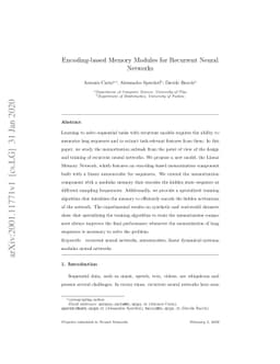 Encoding-based Memory Modules for Recurrent Neural Networks