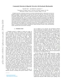 Community Detection in Bipartite Networks with Stochastic Blockmodels