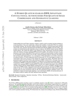 A Hybrid Quantum enabled RBM Advantage: Convolutional Autoencoders For
  Quantum Image Compression and Generative Learning