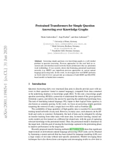 Pretrained Transformers for Simple Question Answering over Knowledge
  Graphs