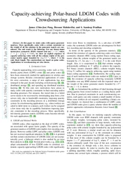 Capacity-achieving Polar-based LDGM Codes with Crowdsourcing
  Applications