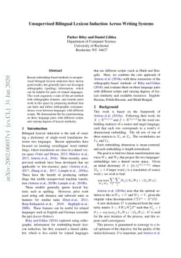 Unsupervised Bilingual Lexicon Induction Across Writing Systems