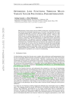 Optimizing Loss Functions Through Multivariate Taylor Polynomial
  Parameterization