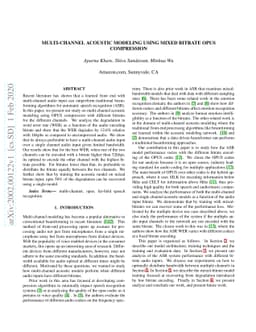 Multi-channel Acoustic Modeling using Mixed Bitrate OPUS Compression