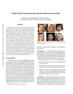 Global Texture Enhancement for Fake Face Detection in the Wild