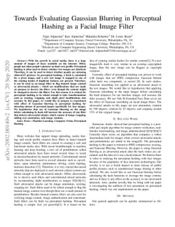 Towards Evaluating Gaussian Blurring in Perceptual Hashing as a Facial
  Image Filter