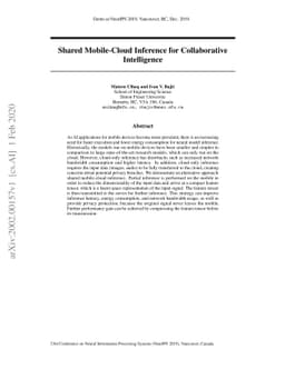 Shared Mobile-Cloud Inference for Collaborative Intelligence