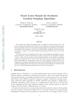 Oracle Lower Bounds for Stochastic Gradient Sampling Algorithms