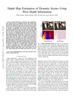 Depth Map Estimation of Dynamic Scenes Using Prior Depth Information