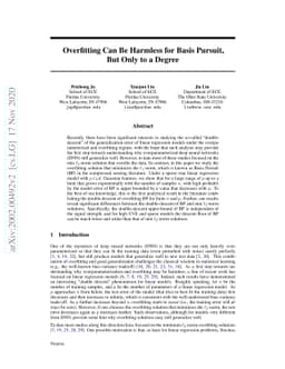Overfitting Can Be Harmless for Basis Pursuit, But Only to a Degree